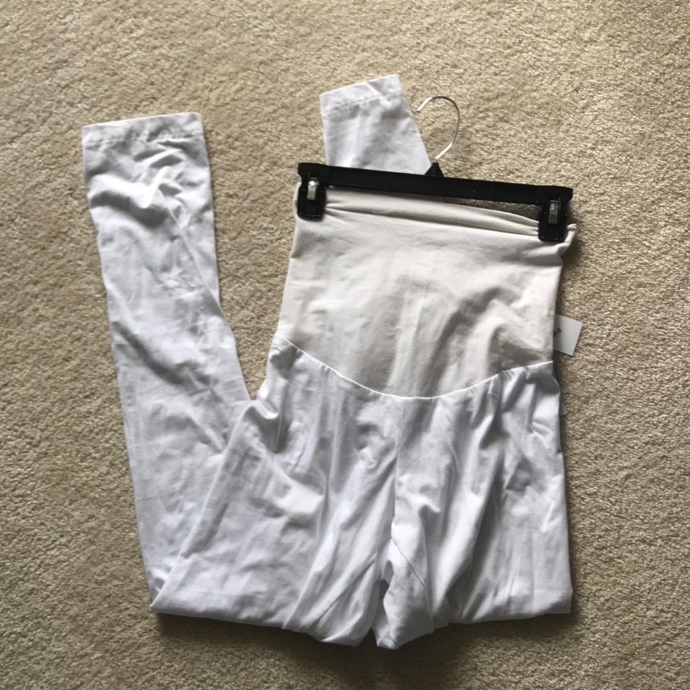 Maternity leggings - full length - white.